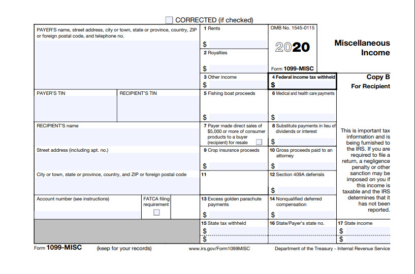 2020 1099-MISC form